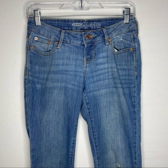 Old Navy Jeans Women’s 2P Blue Skinny Denim Distressed Rockstar Stretch Petite - Picture 3 of 9